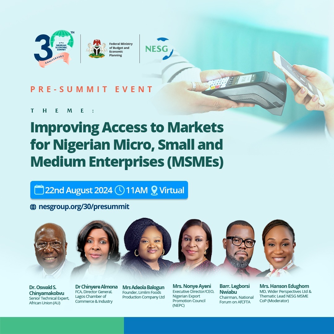 NESG Hosts Pre NES 30 Webinar on Enhancing Market Access for MSMEs